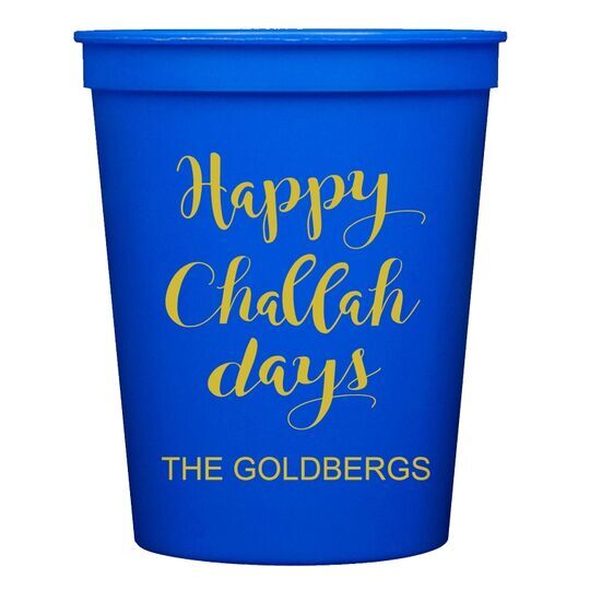 Happy Challah Days Stadium Cups